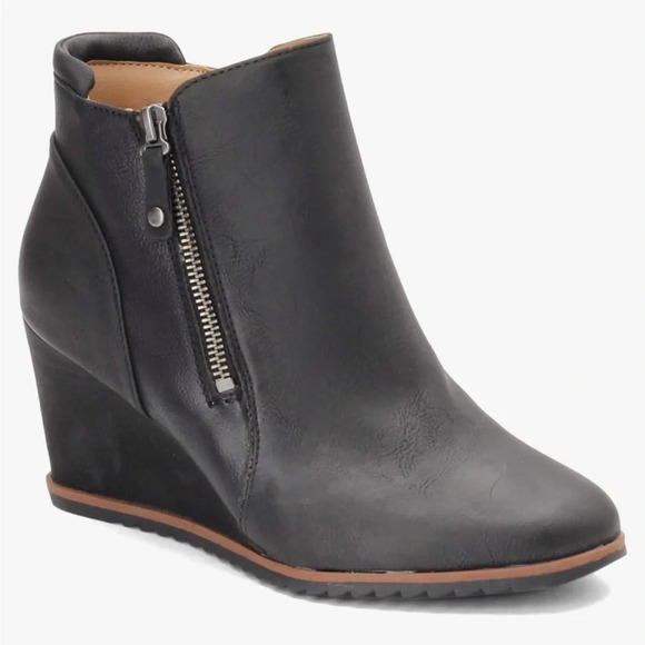 Naturalizer Women Haley Black Wedge Zip Up Bootie 8 M - Picture 1 of 8